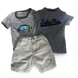Carter’s  Boys Lot 3T Shirts & Shorts Bundle Monkey Graphic Ladies Man